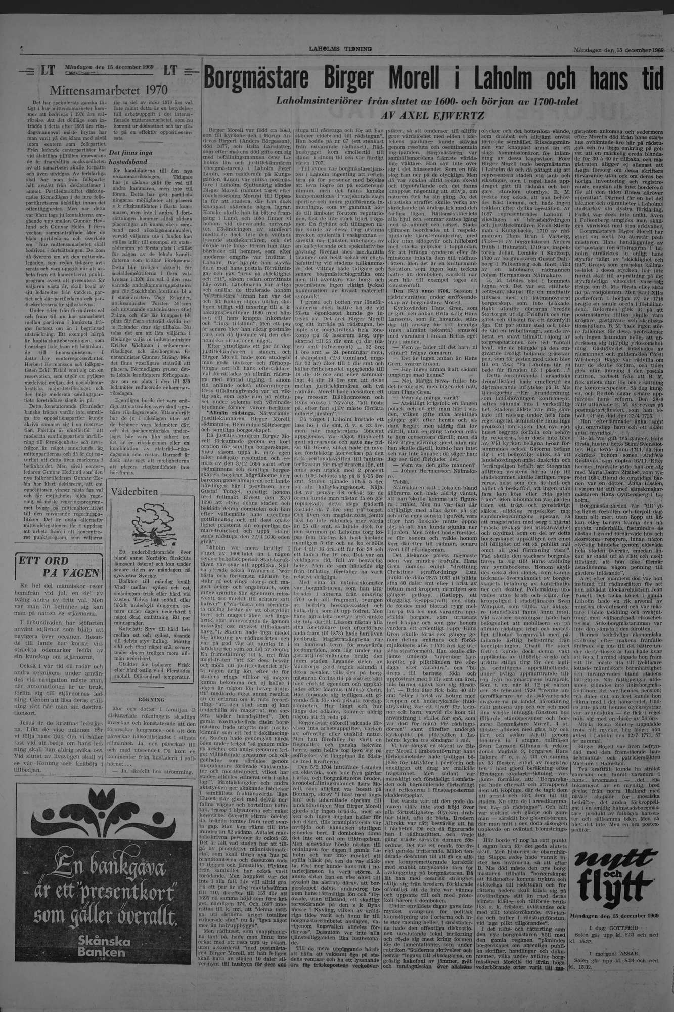 Laholms Tidning Måndag 15 december 1969, sida 4