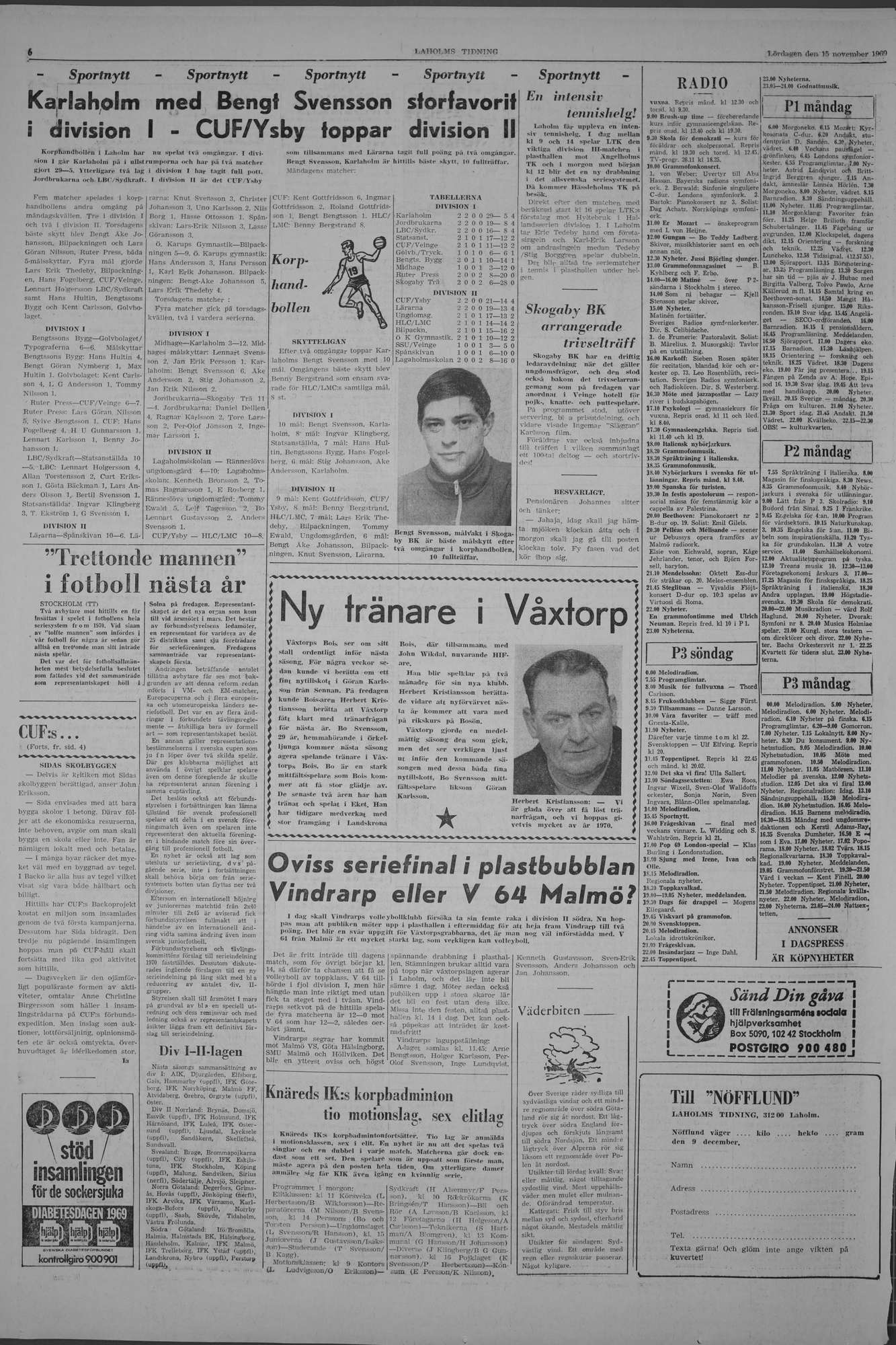 Laholms Tidning Lördag 15 november 1969, sida 6