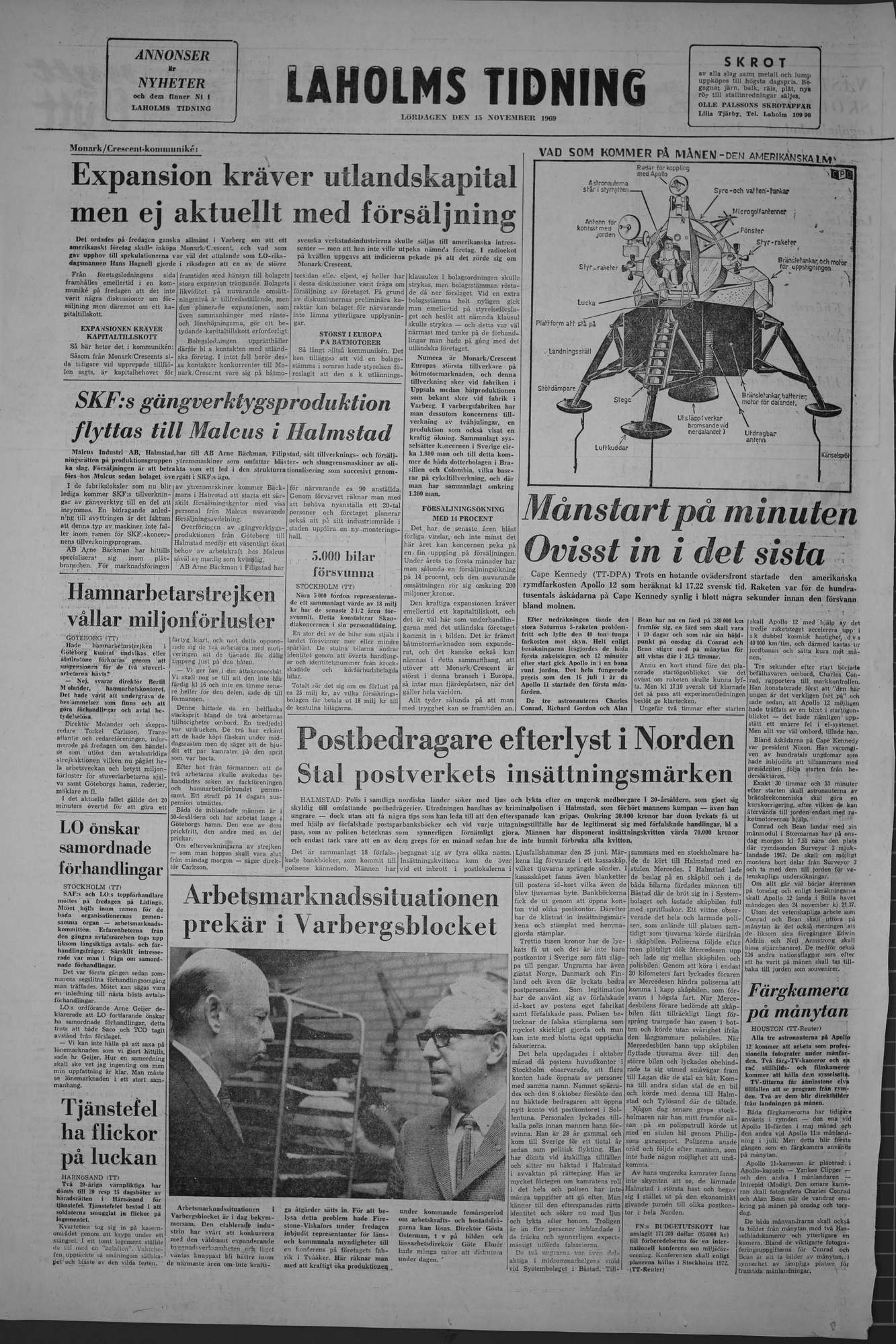 Laholms Tidning Lördag 15 november 1969, sida 8