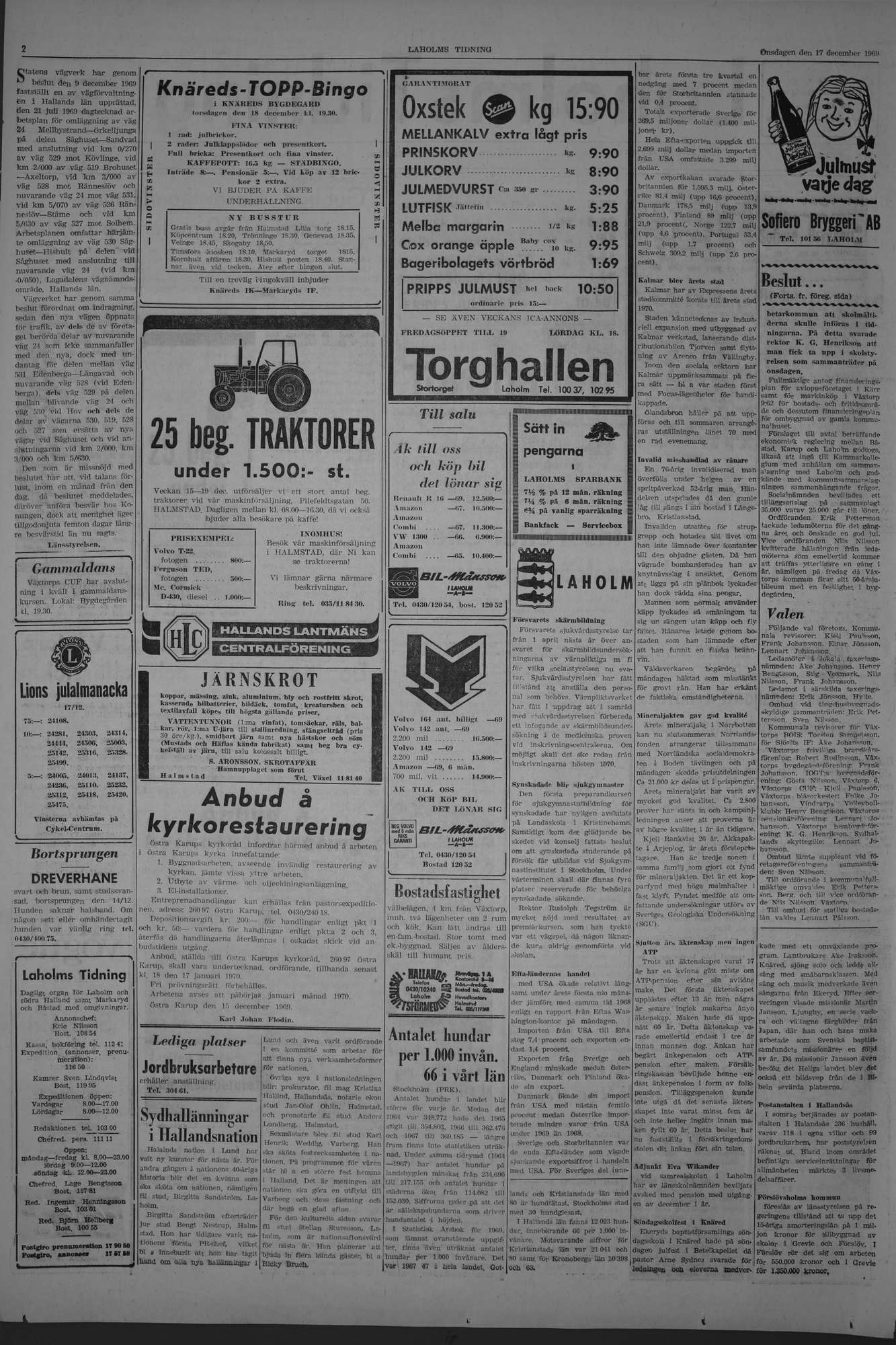 Laholms Tidning Onsdag 17 december 1969, sida 2