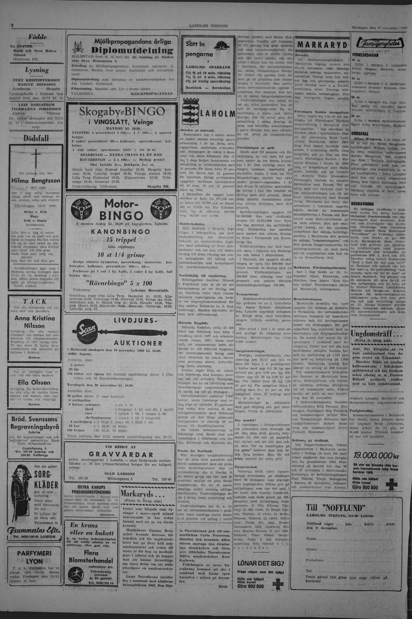 Laholms Tidning Måndag 17 november 1969, sida 2