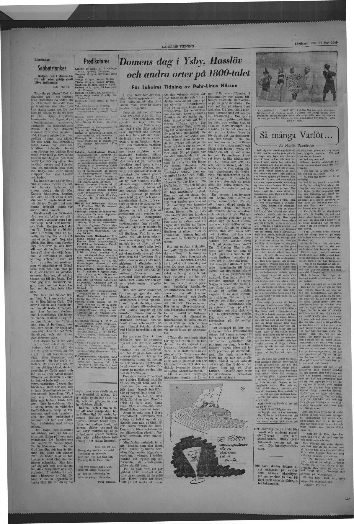 Laholms Tidning Lördag 21 maj 1949, sida 6