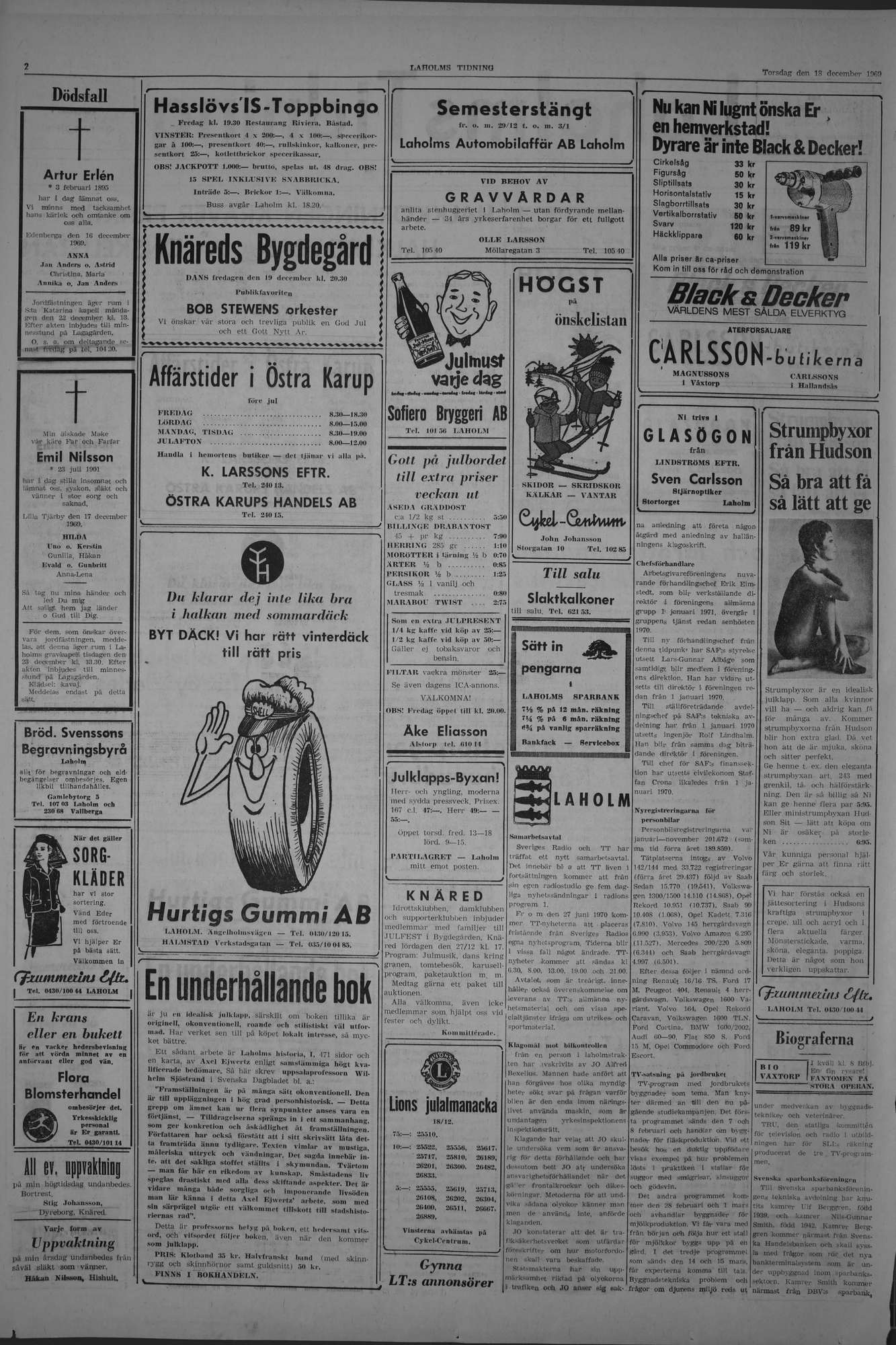 Laholms Tidning Torsdag 18 december 1969, sida 2