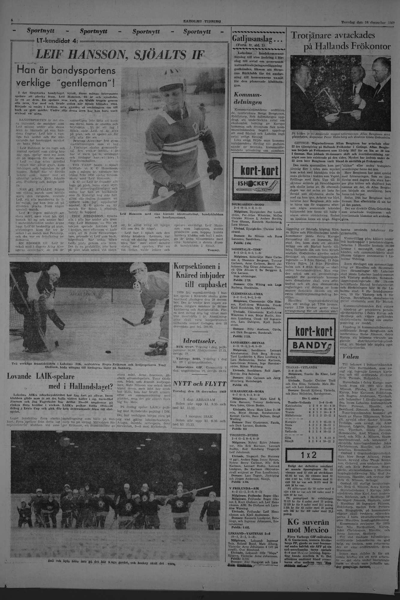 Laholms Tidning Torsdag 18 december 1969, sida 6