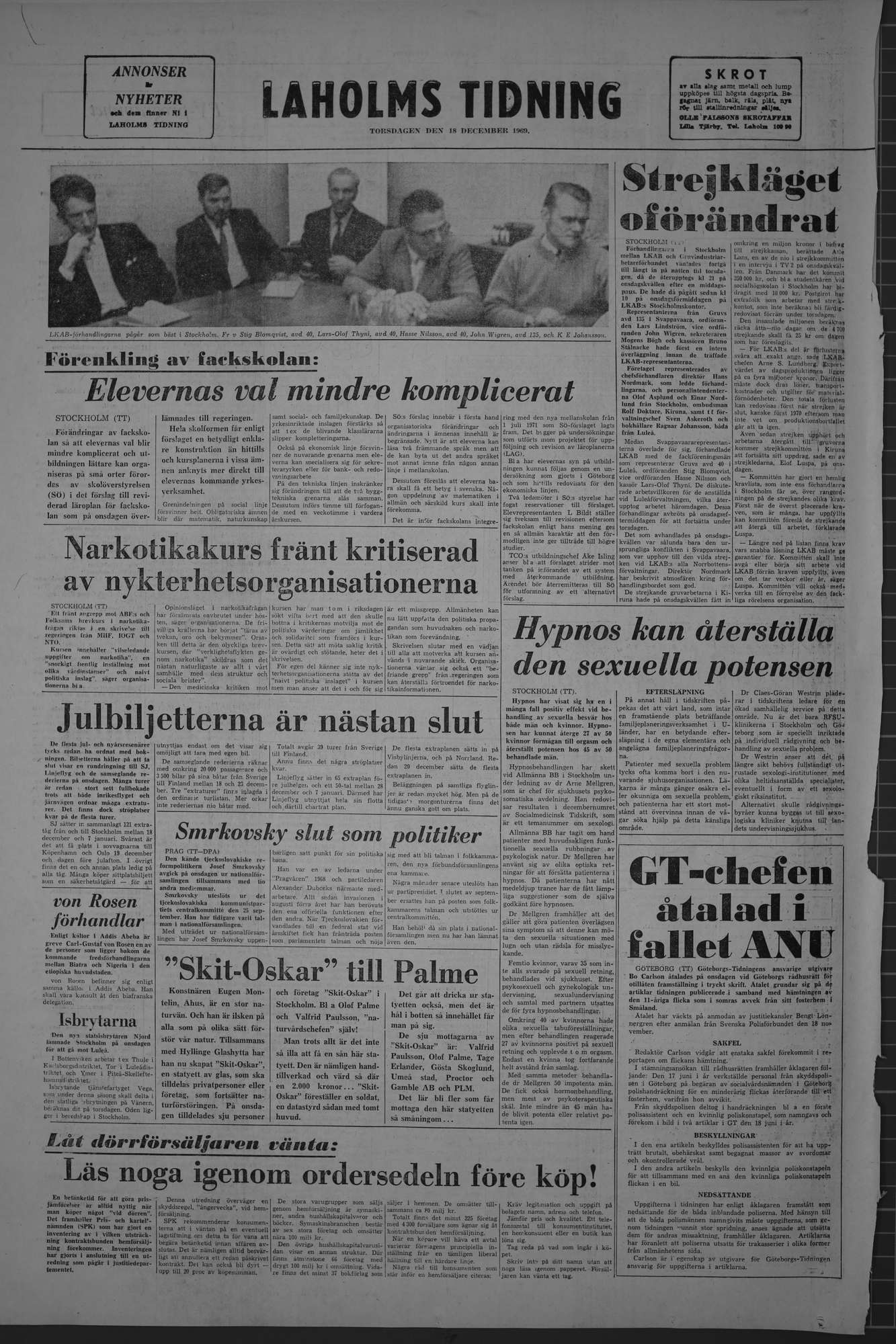 Laholms Tidning Torsdag 18 december 1969, sida 8
