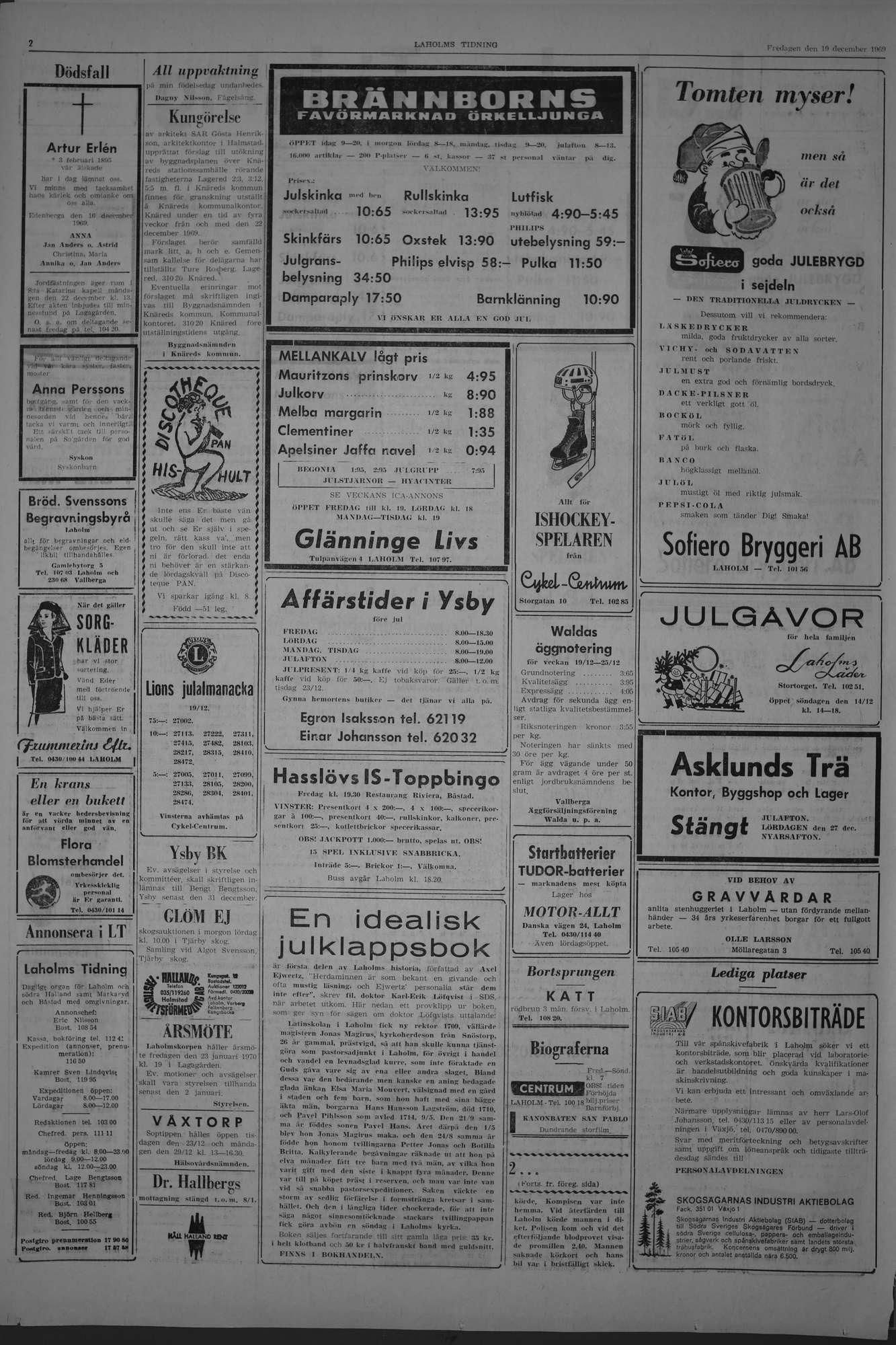 Laholms Tidning Fredag 19 december 1969, sida 2