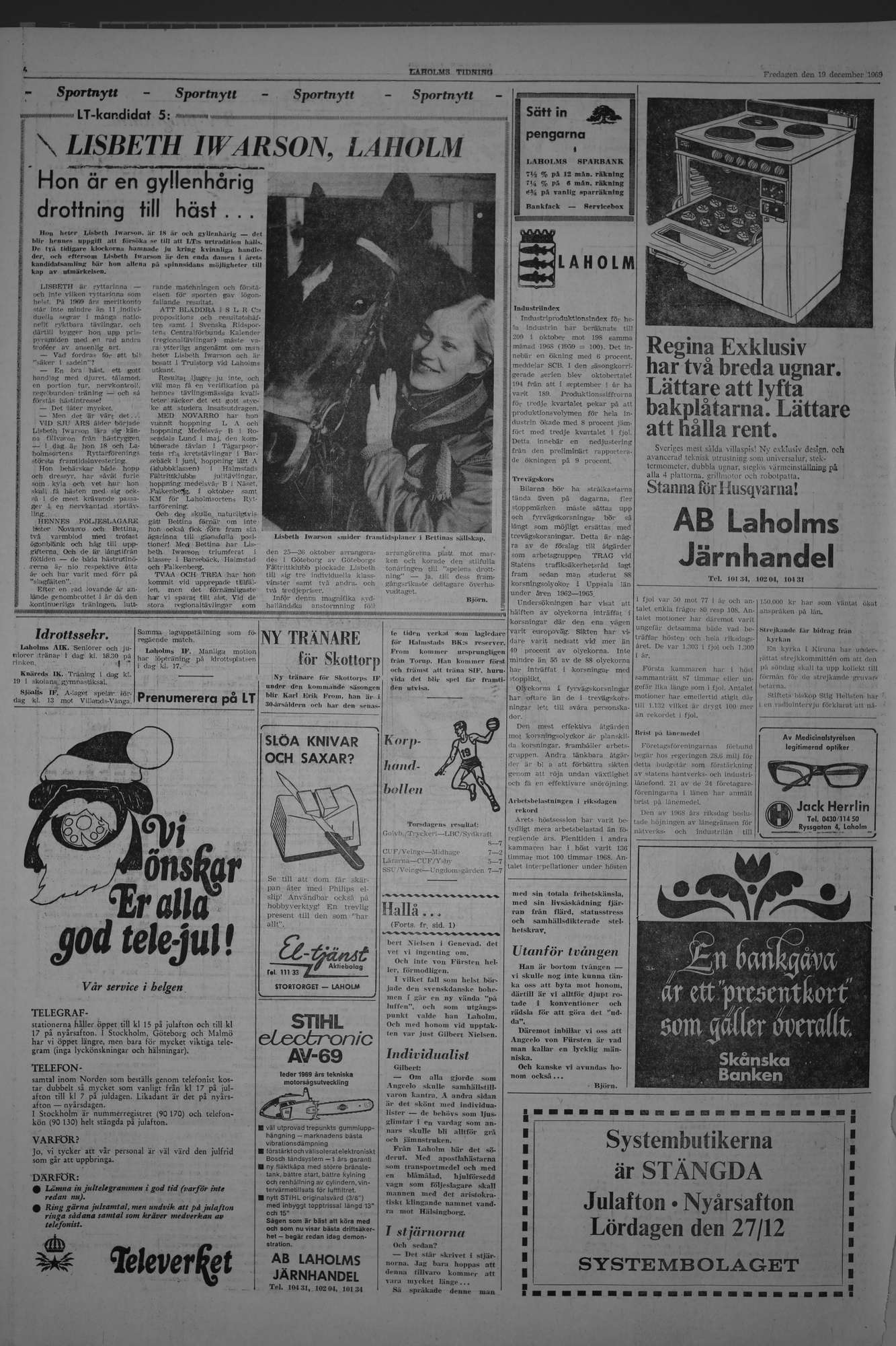 Laholms Tidning Fredag 19 december 1969, sida 6