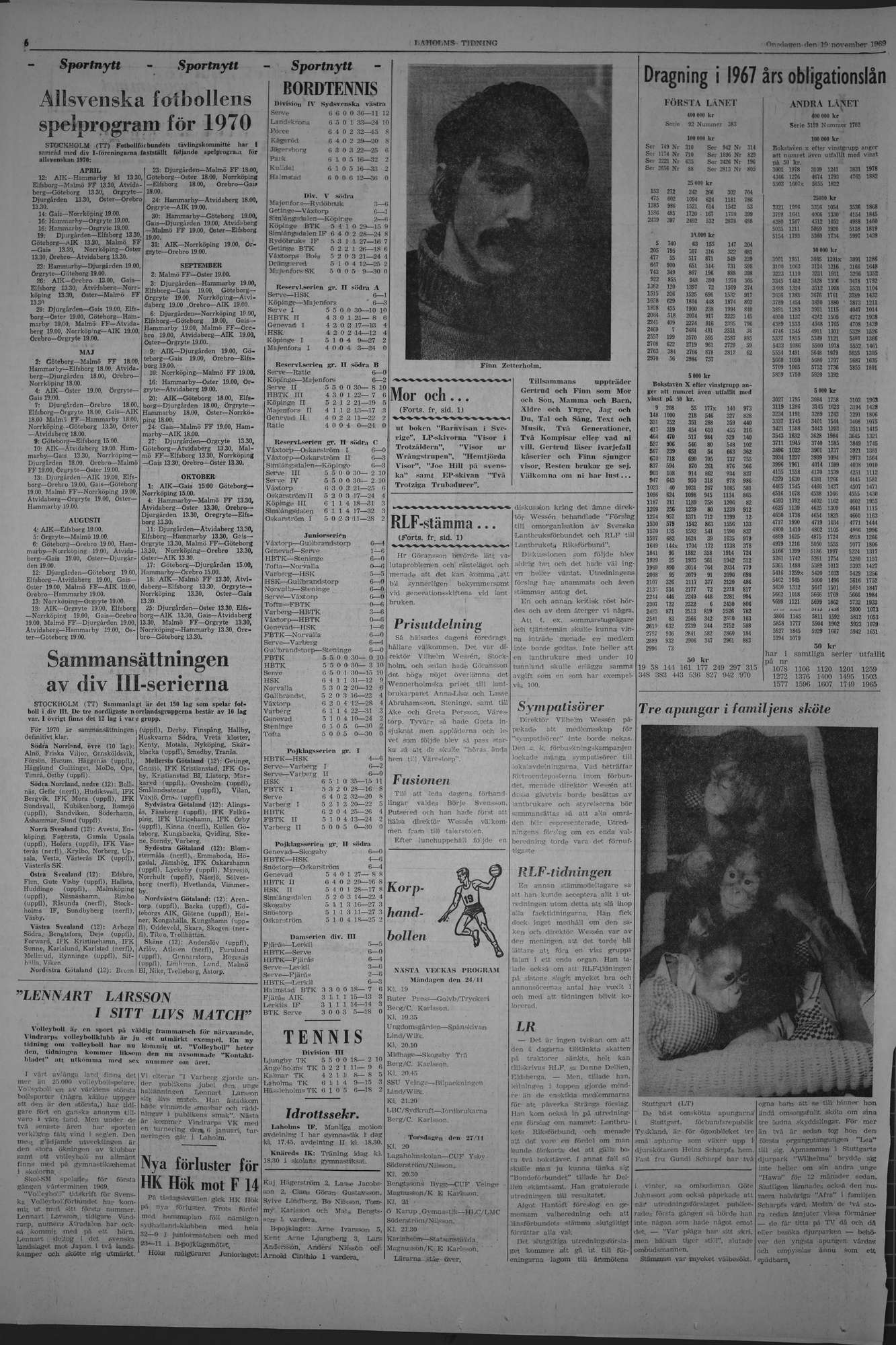 Laholms Tidning Onsdag 19 november 1969, sida 6