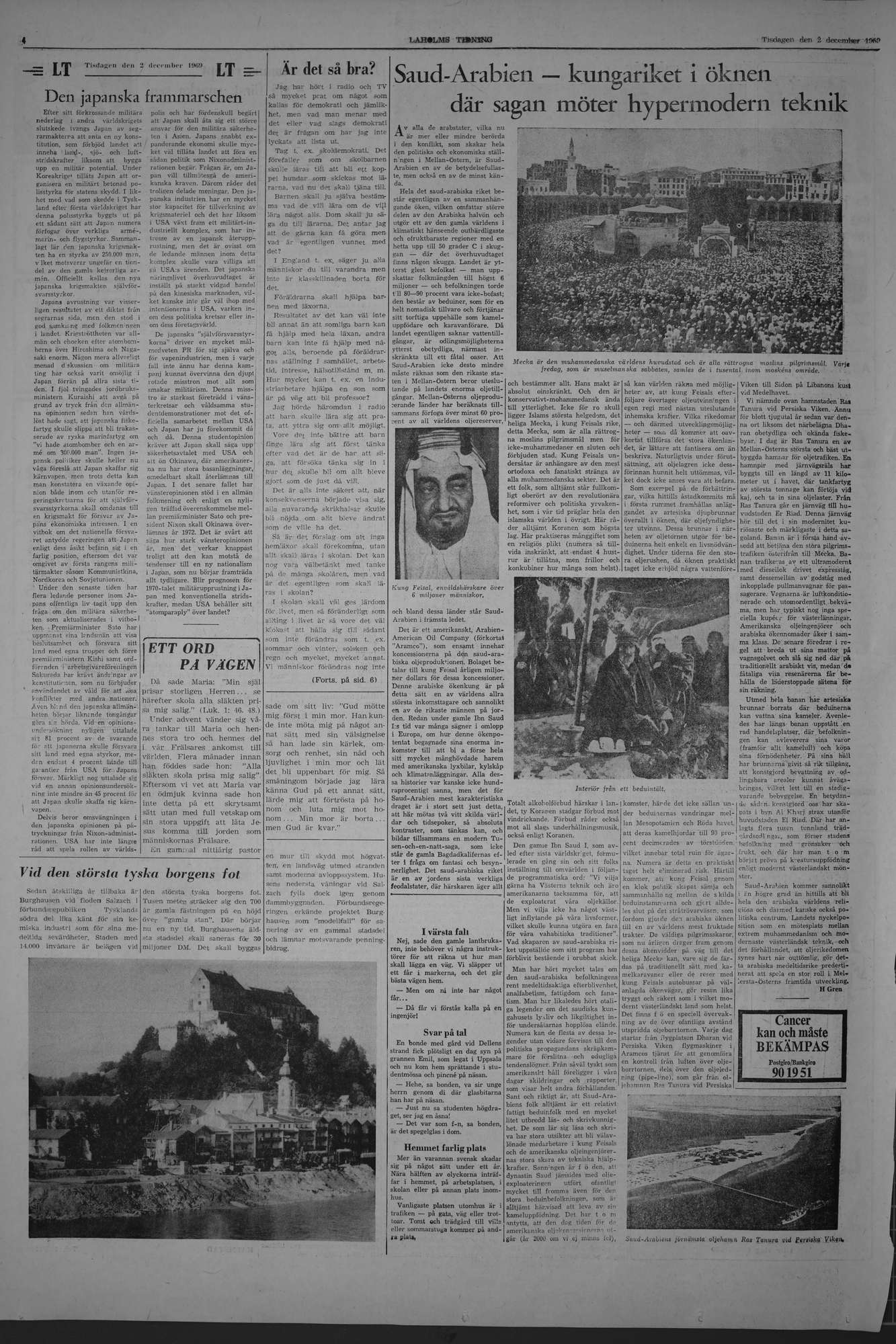 Laholms Tidning Tisdag 2 december 1969, sida 4