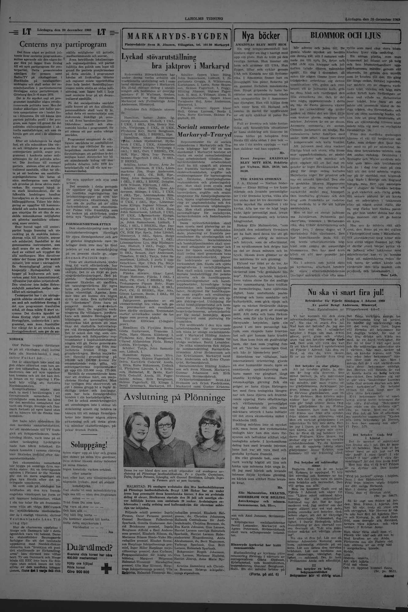 Laholms Tidning Lördag 20 december 1969, sida 4