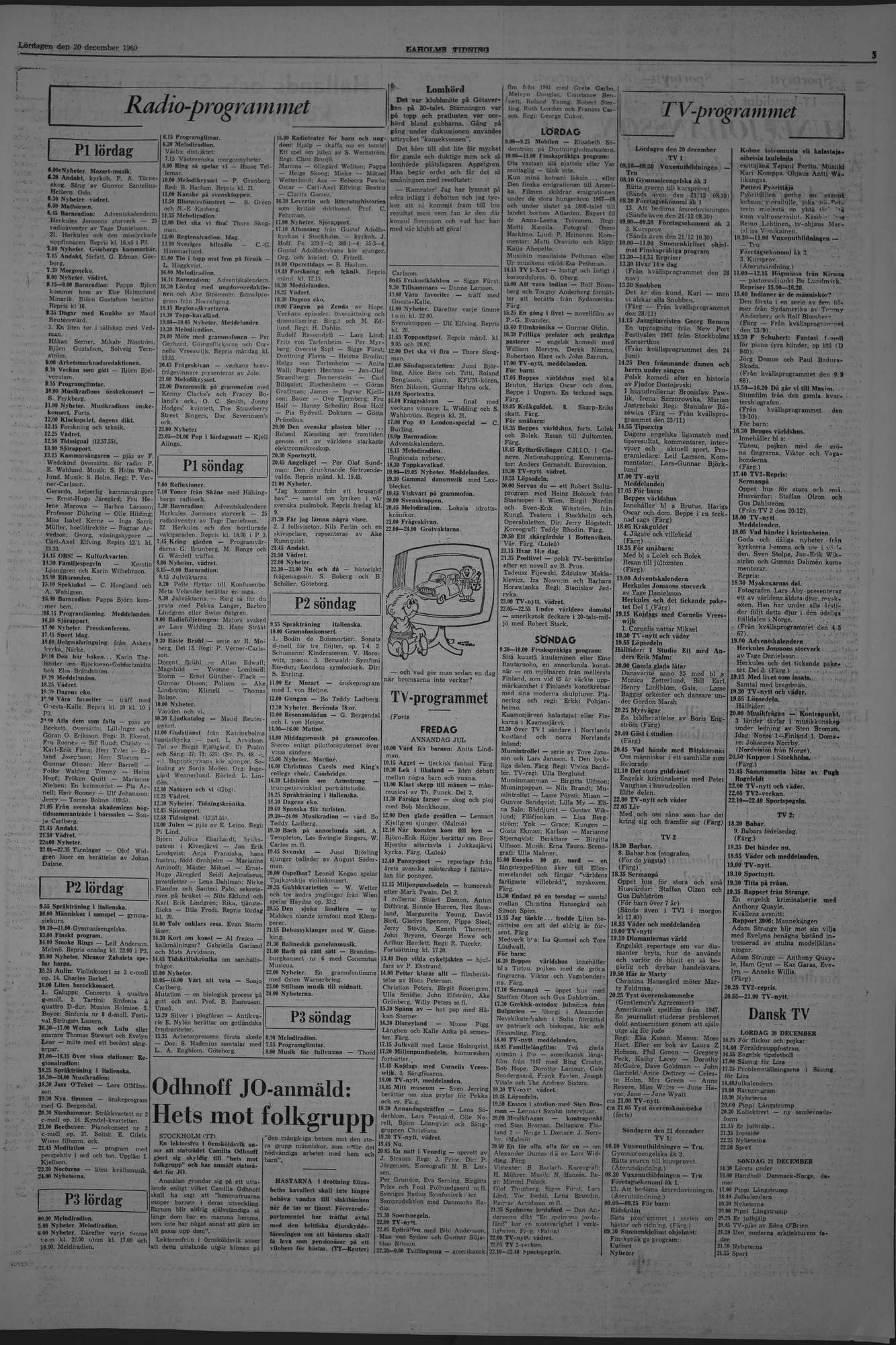Laholms Tidning Lördag 20 december 1969, sida 5