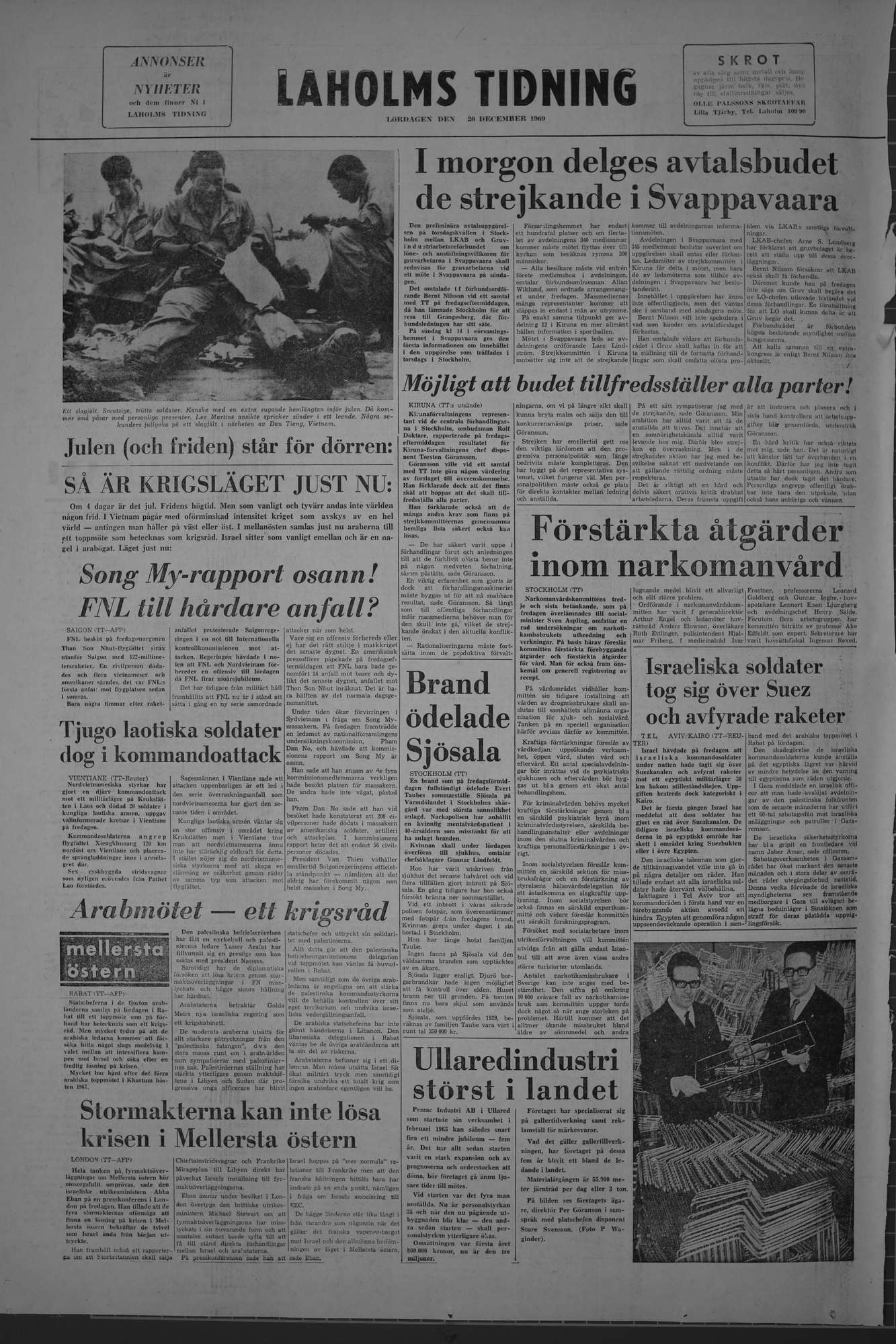 Laholms Tidning Lördag 20 december 1969, sida 8