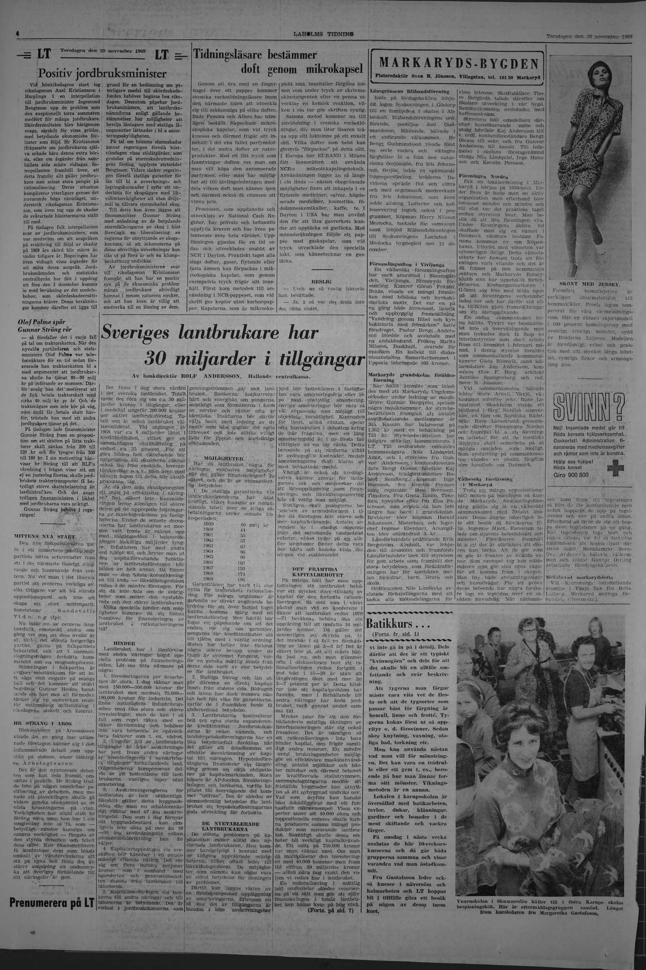 Laholms Tidning Torsdag 20 november 1969, sida 4