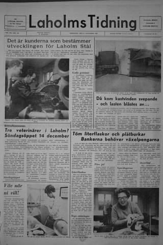Förstasidan, Fredag 21 november 1969