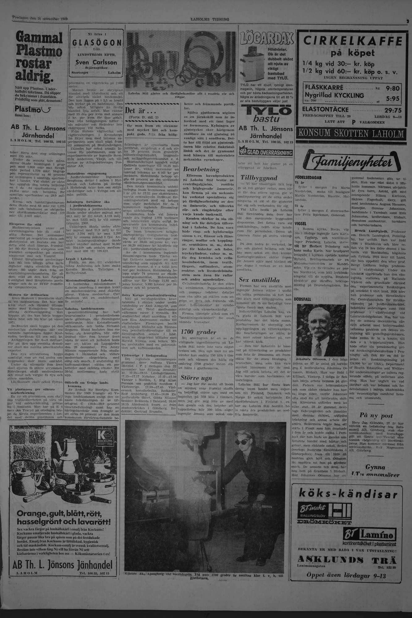 Laholms Tidning Fredag 21 november 1969, sida 3