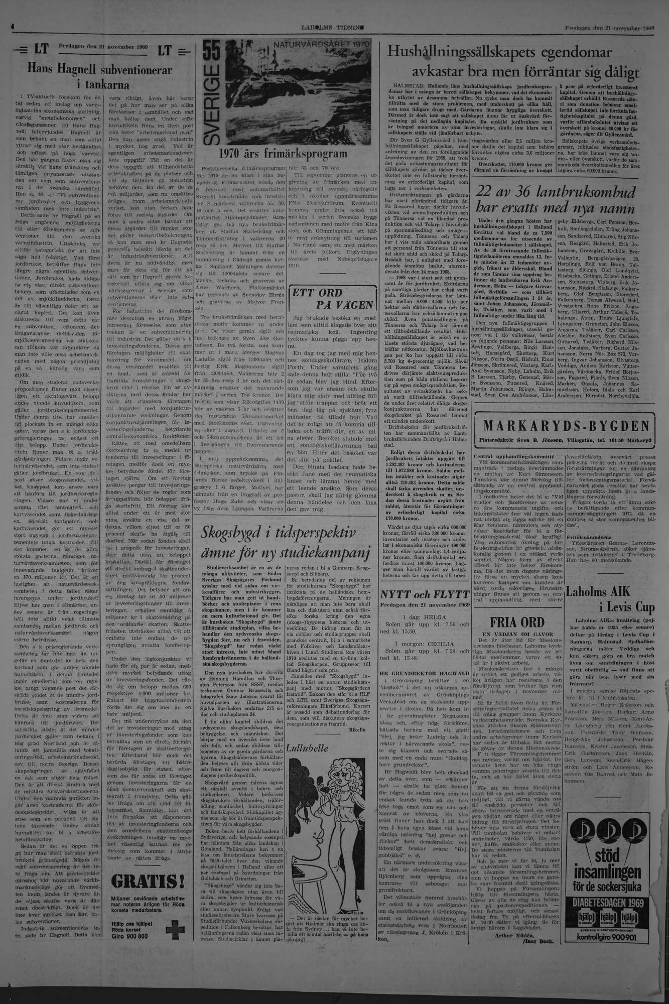 Laholms Tidning Fredag 21 november 1969, sida 4