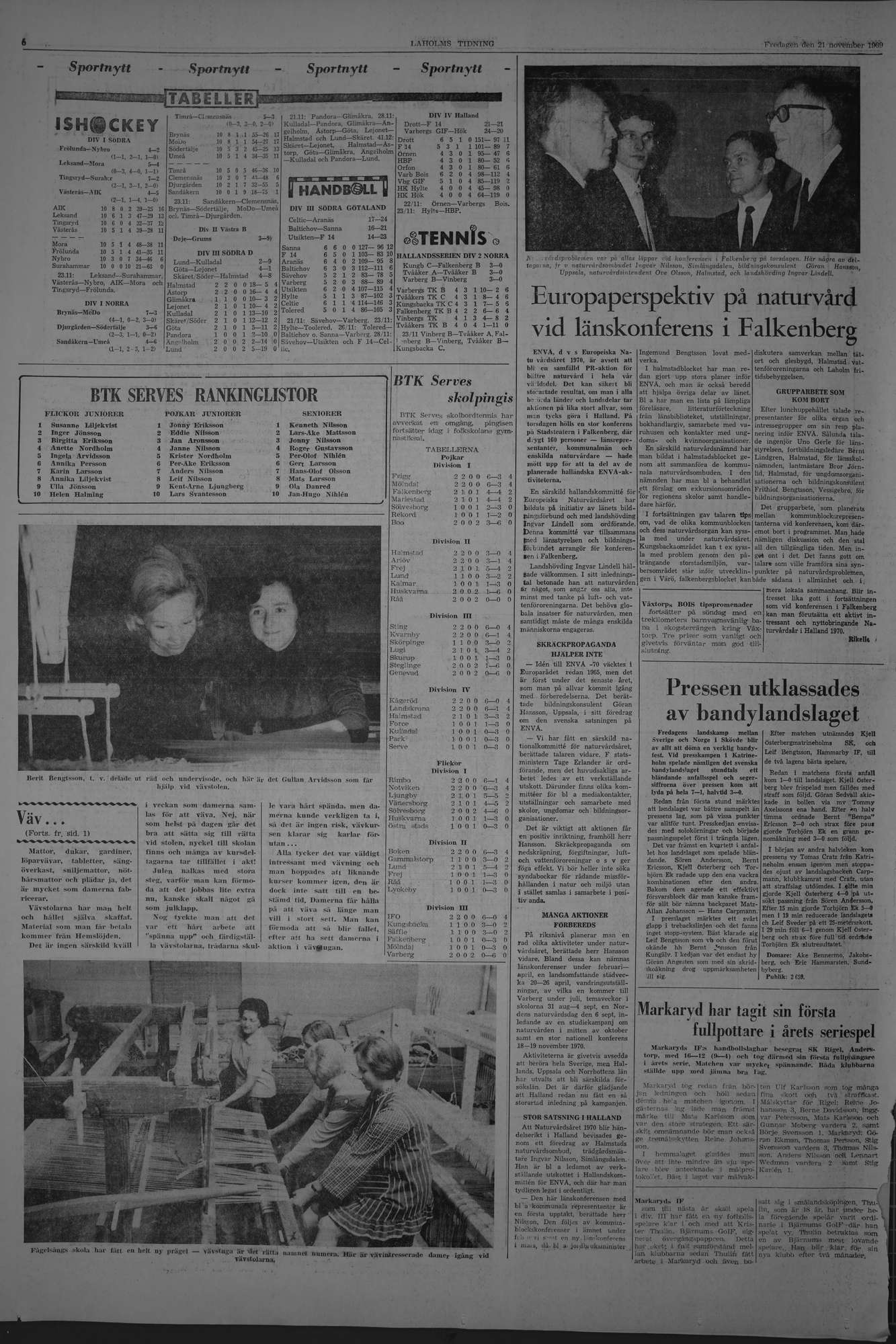 Laholms Tidning Fredag 21 november 1969, sida 6