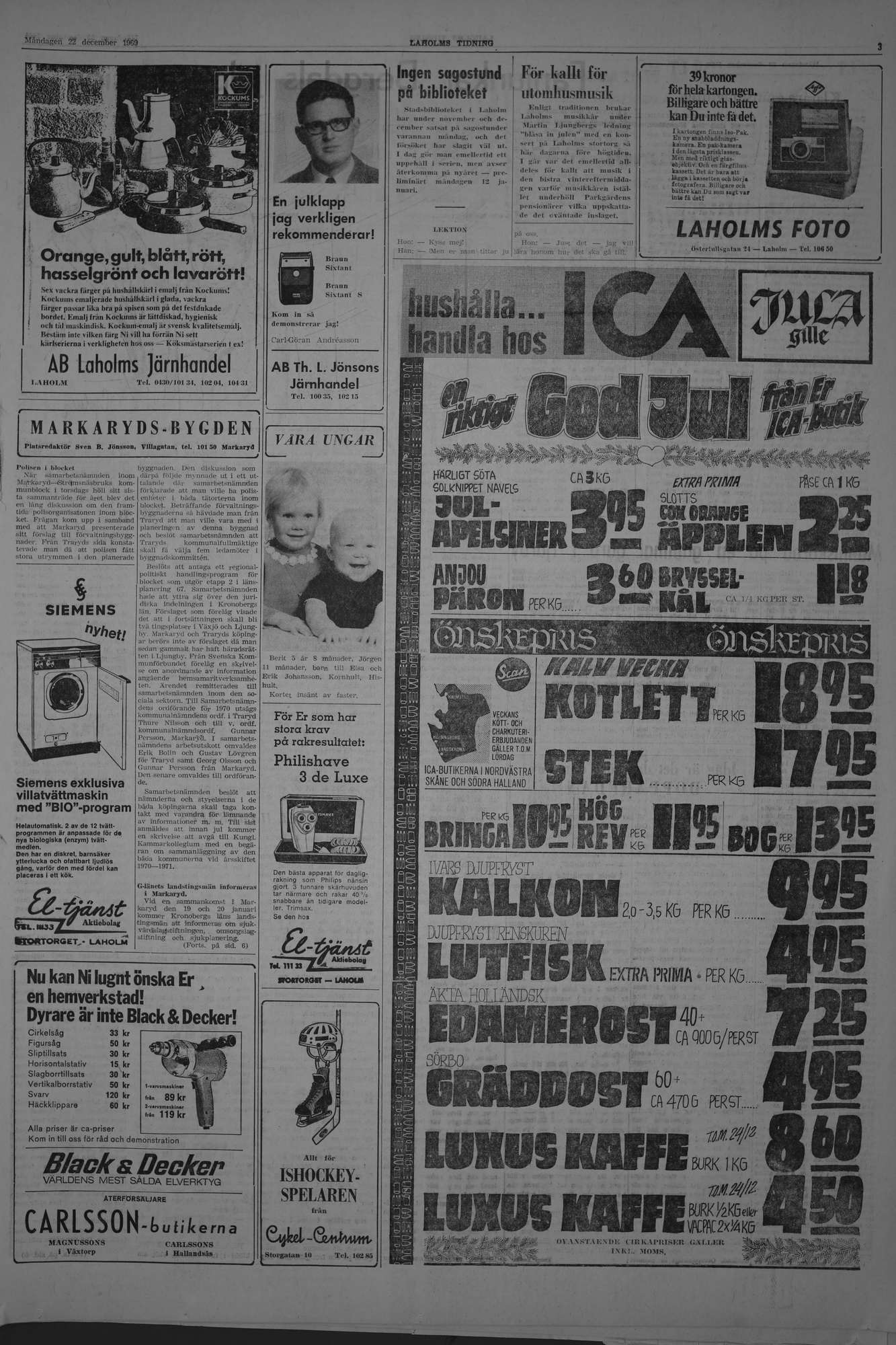 Laholms Tidning Måndag 22 december 1969, sida 3