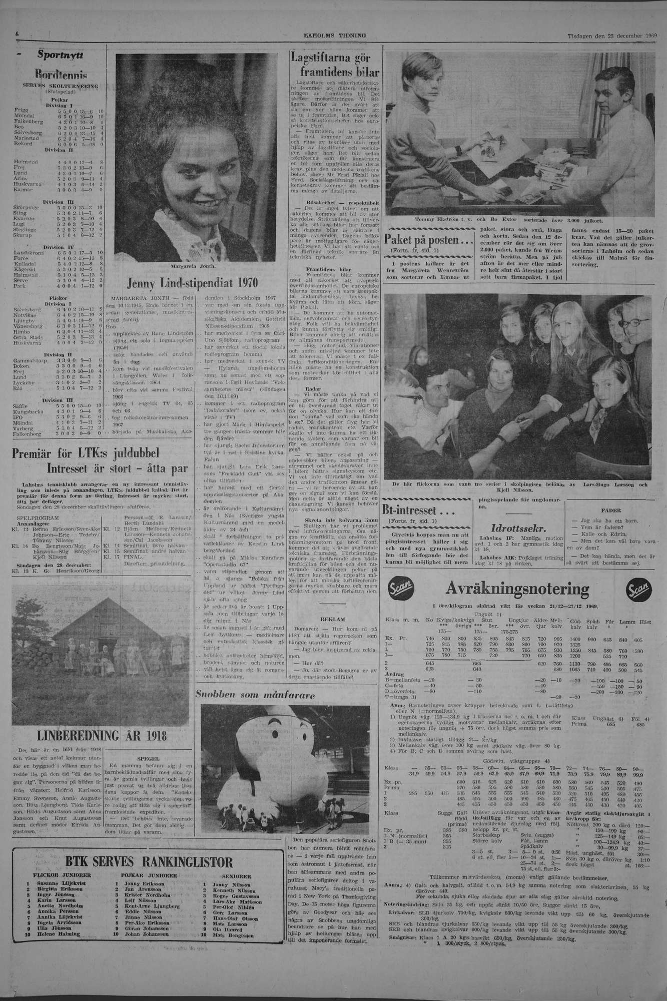 Laholms Tidning Tisdag 23 december 1969, sida 6