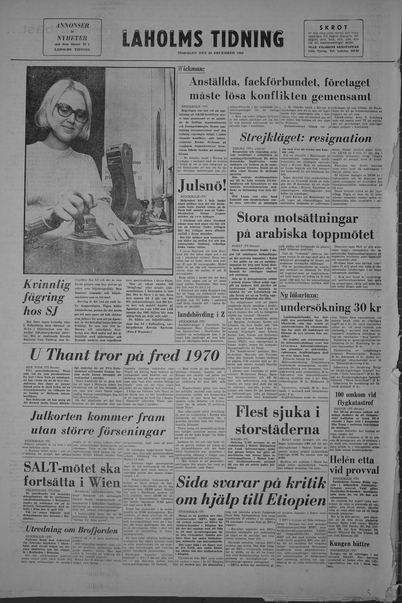 Laholms Tidning Tisdag 23 december 1969, sida 8