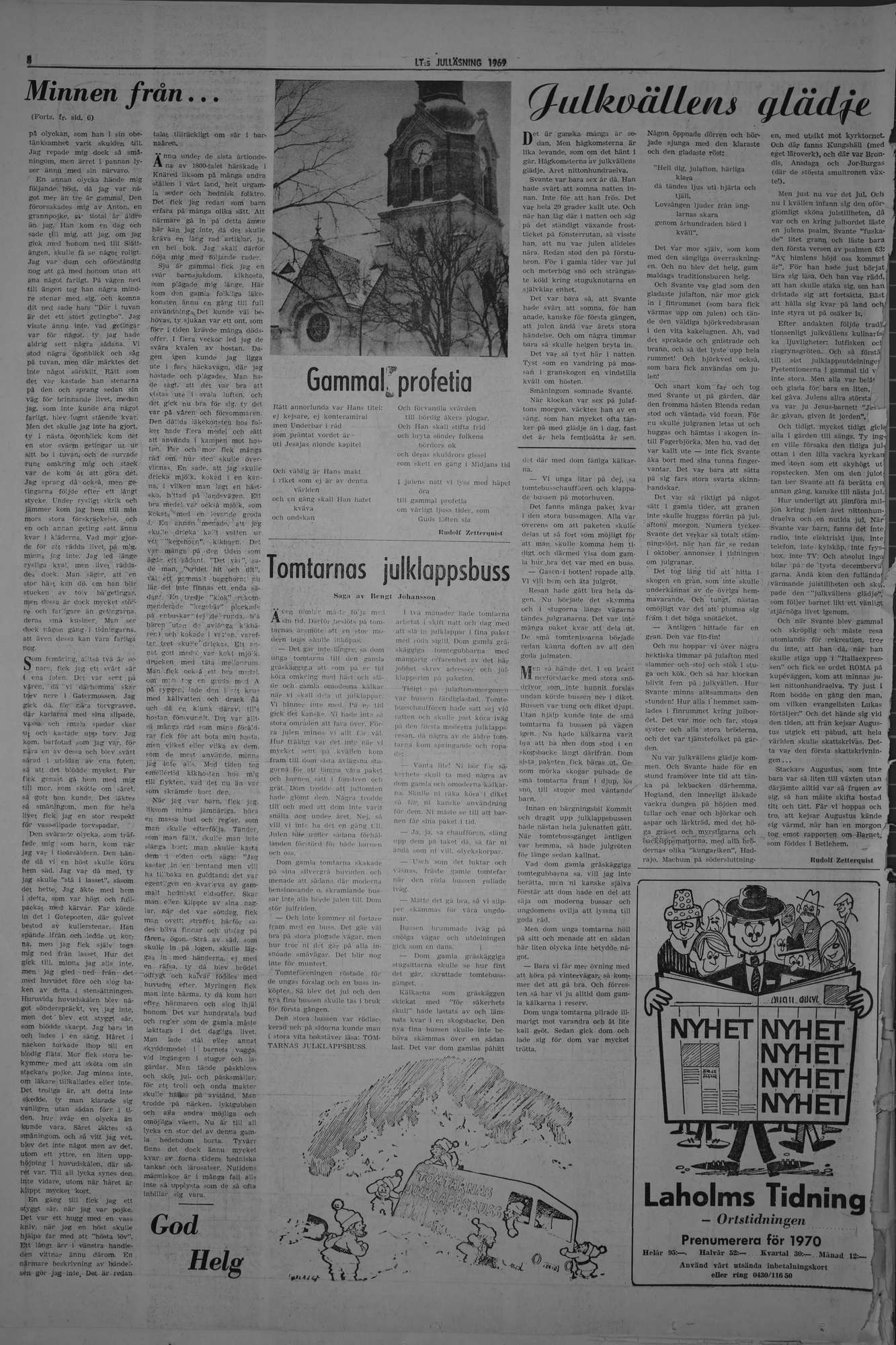 Laholms Tidning Tisdag 23 december 1969, sida 16