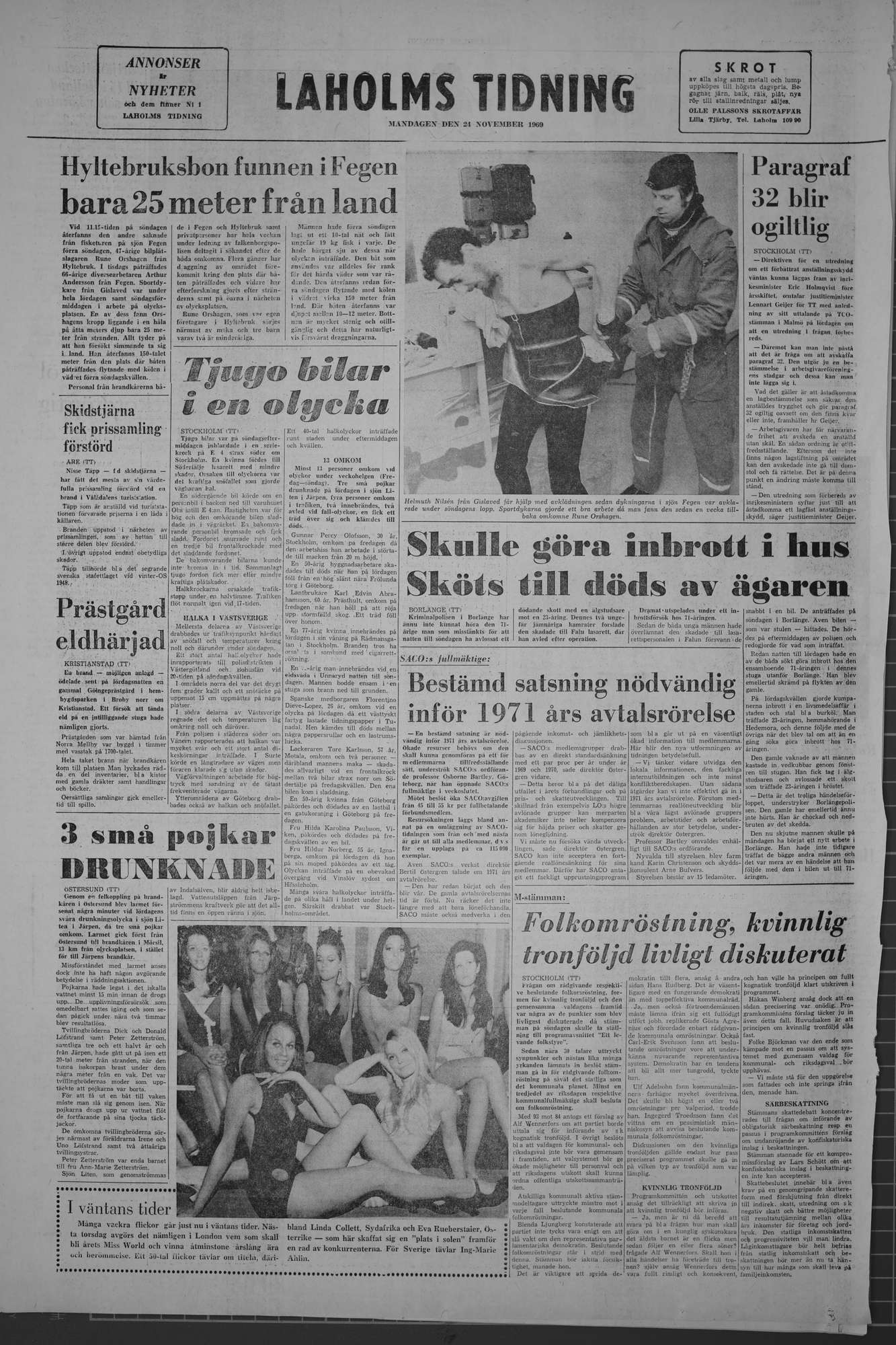 Laholms Tidning Måndag 24 november 1969, sida 8