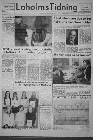Förstasidan, Tisdag 25 november 1969