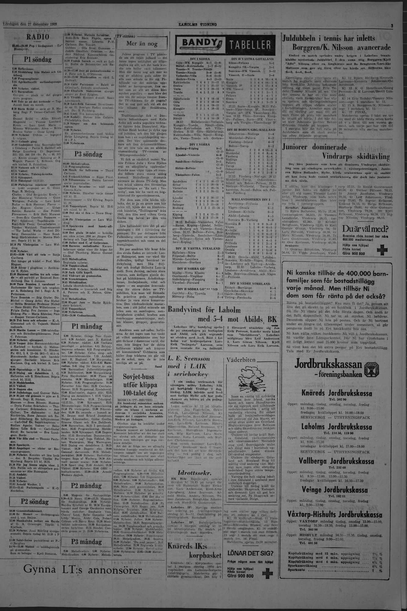 Laholms Tidning Lördag 27 december 1969, sida 3