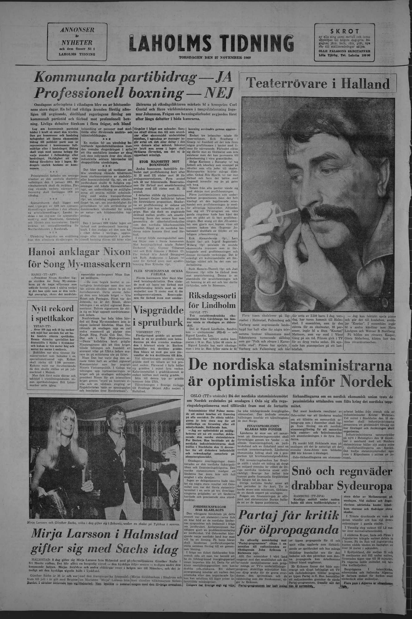 Laholms Tidning Torsdag 27 november 1969, sida 8