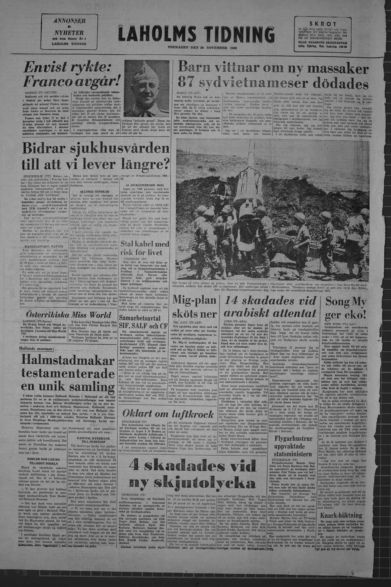 Laholms Tidning Fredag 28 november 1969, sida 8