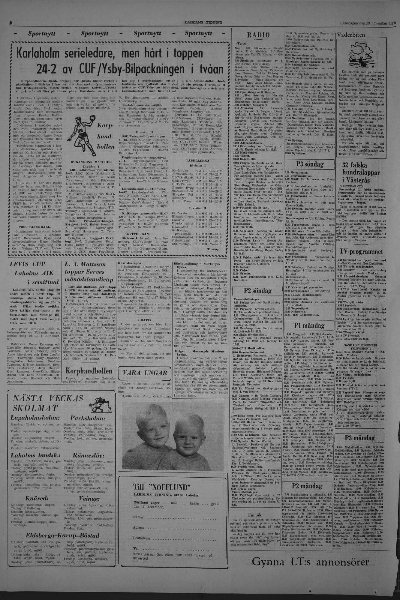 Laholms Tidning Lördag 29 november 1969, sida 6