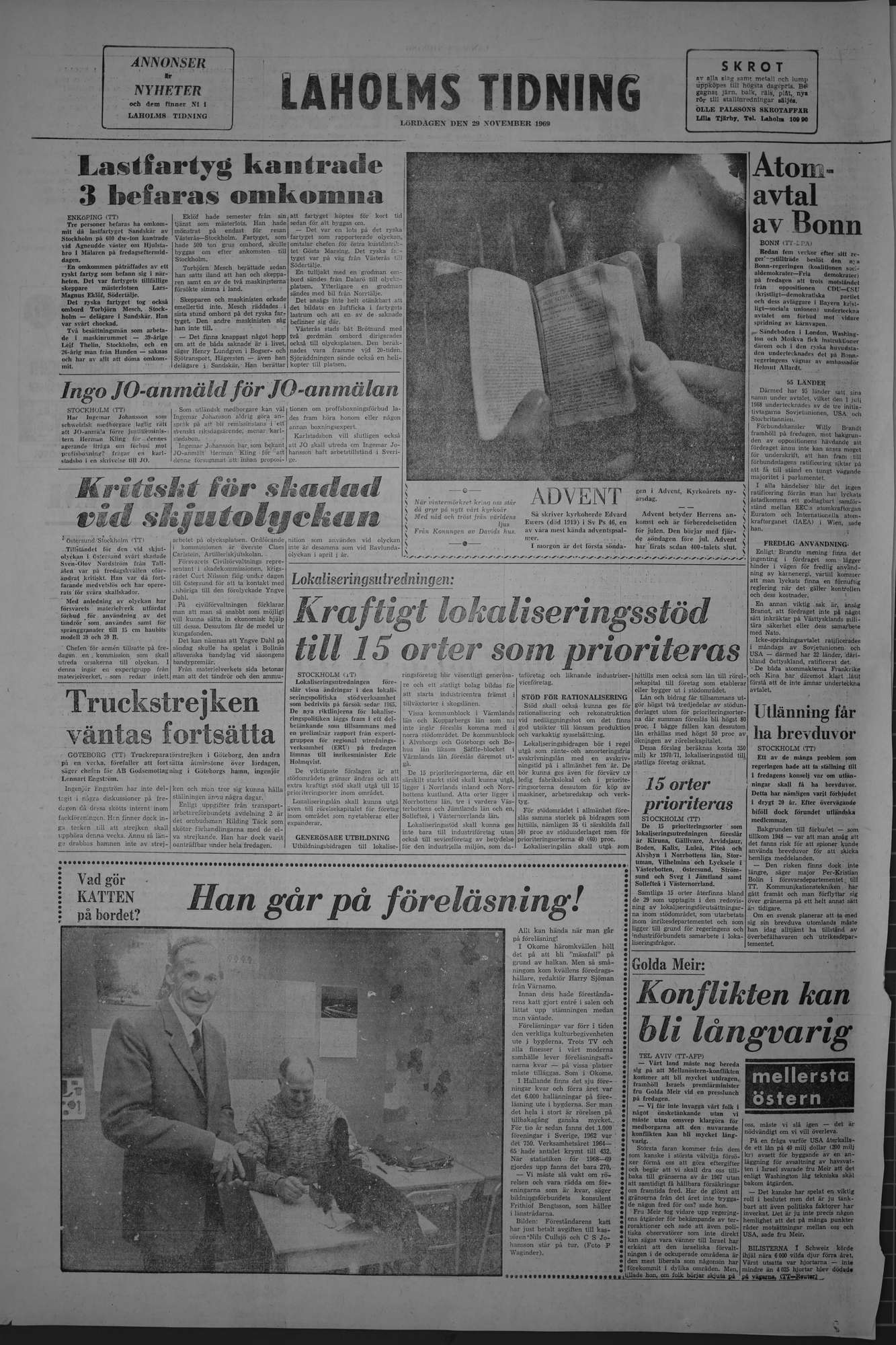 Laholms Tidning Lördag 29 november 1969, sida 8