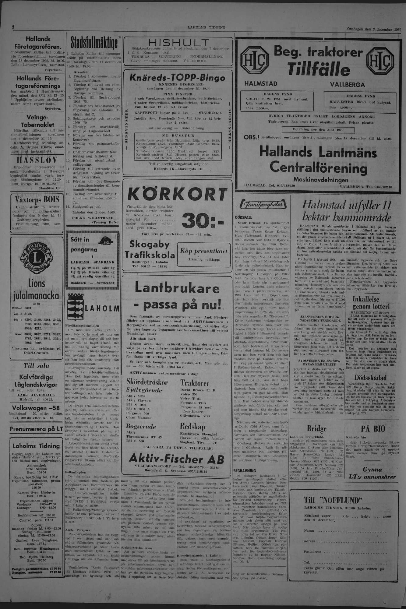 Laholms Tidning Onsdag 3 december 1969, sida 2