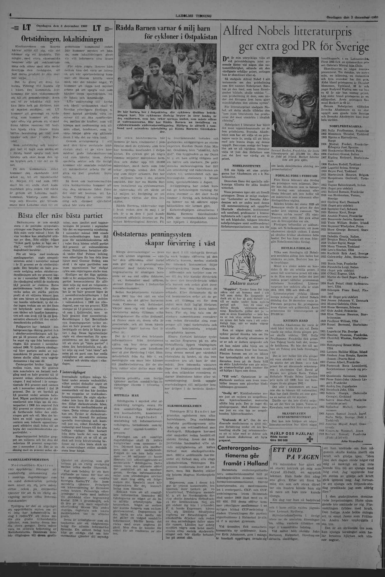 Laholms Tidning Onsdag 3 december 1969, sida 4