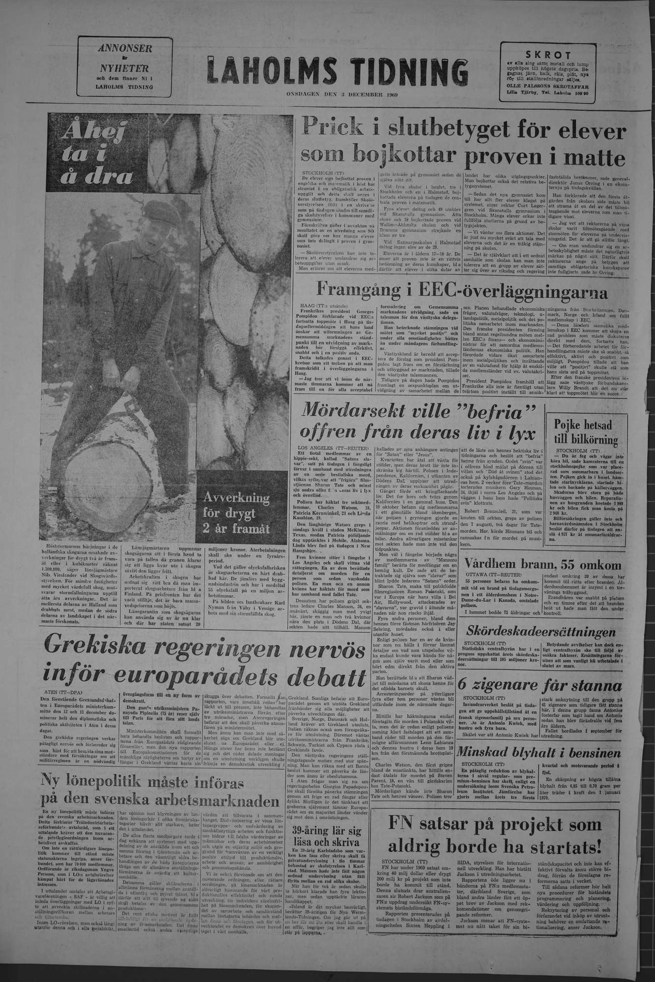 Laholms Tidning Onsdag 3 december 1969, sida 8