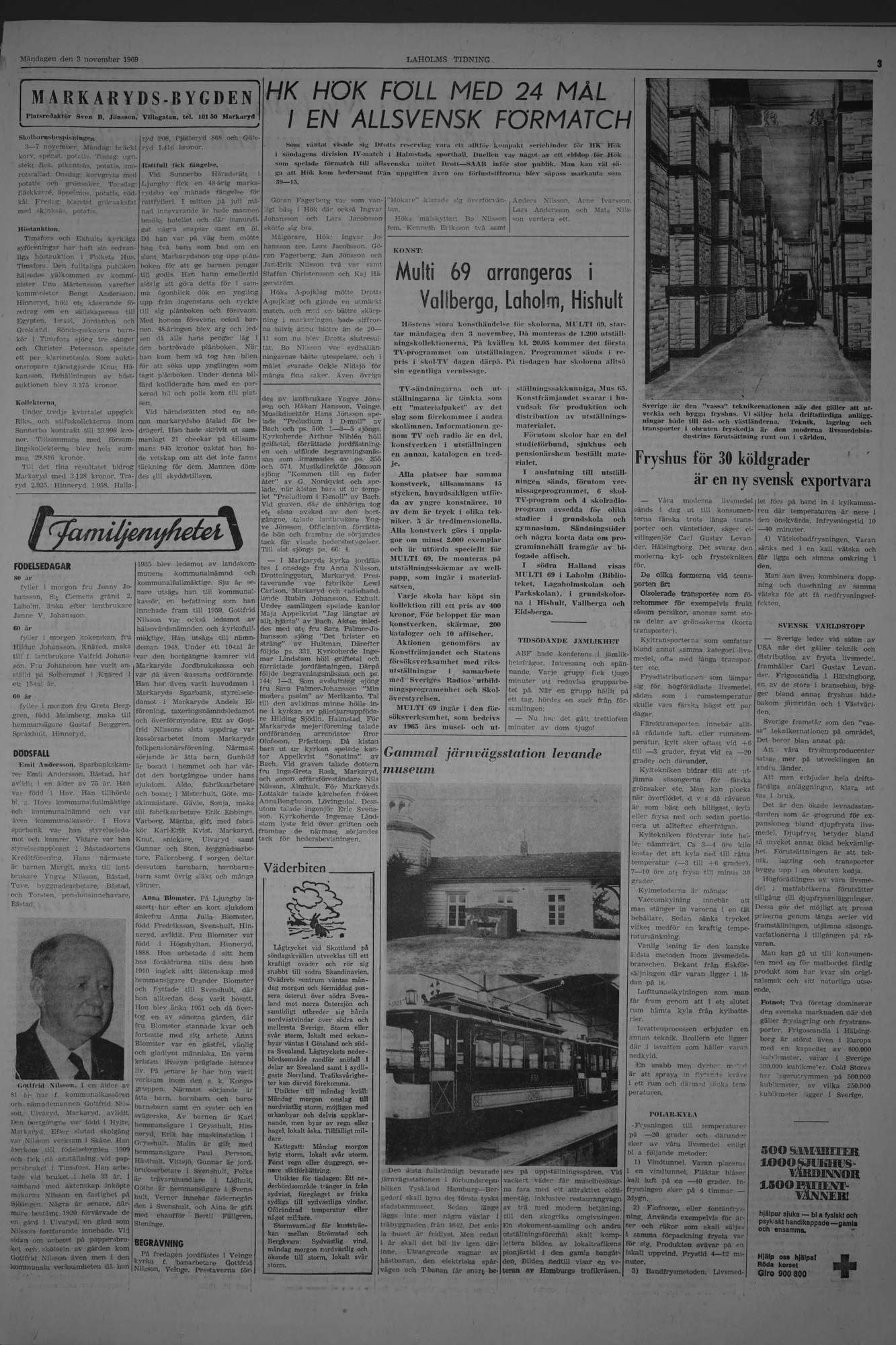 Laholms Tidning Måndag 3 november 1969, sida 3