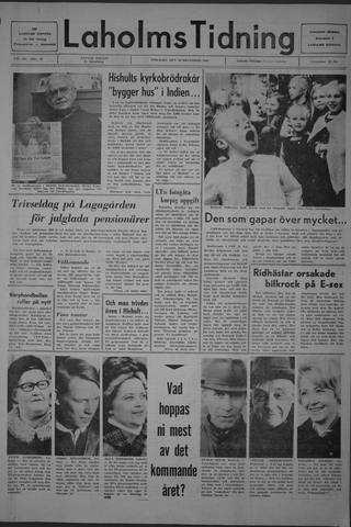 Förstasidan, Tisdag 30 december 1969