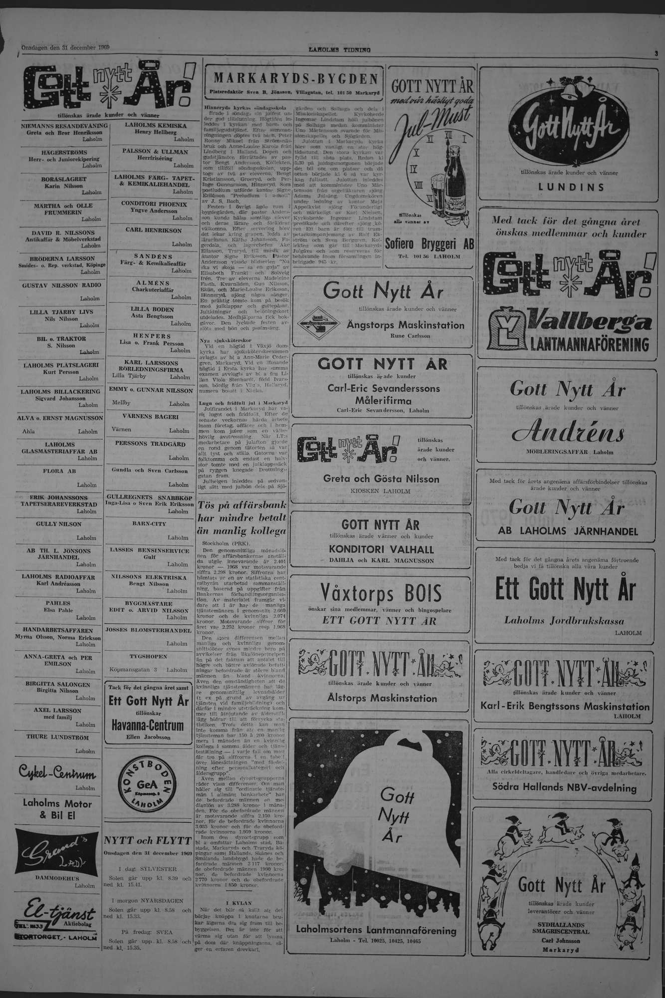 Laholms Tidning Onsdag 31 december 1969, sida 3