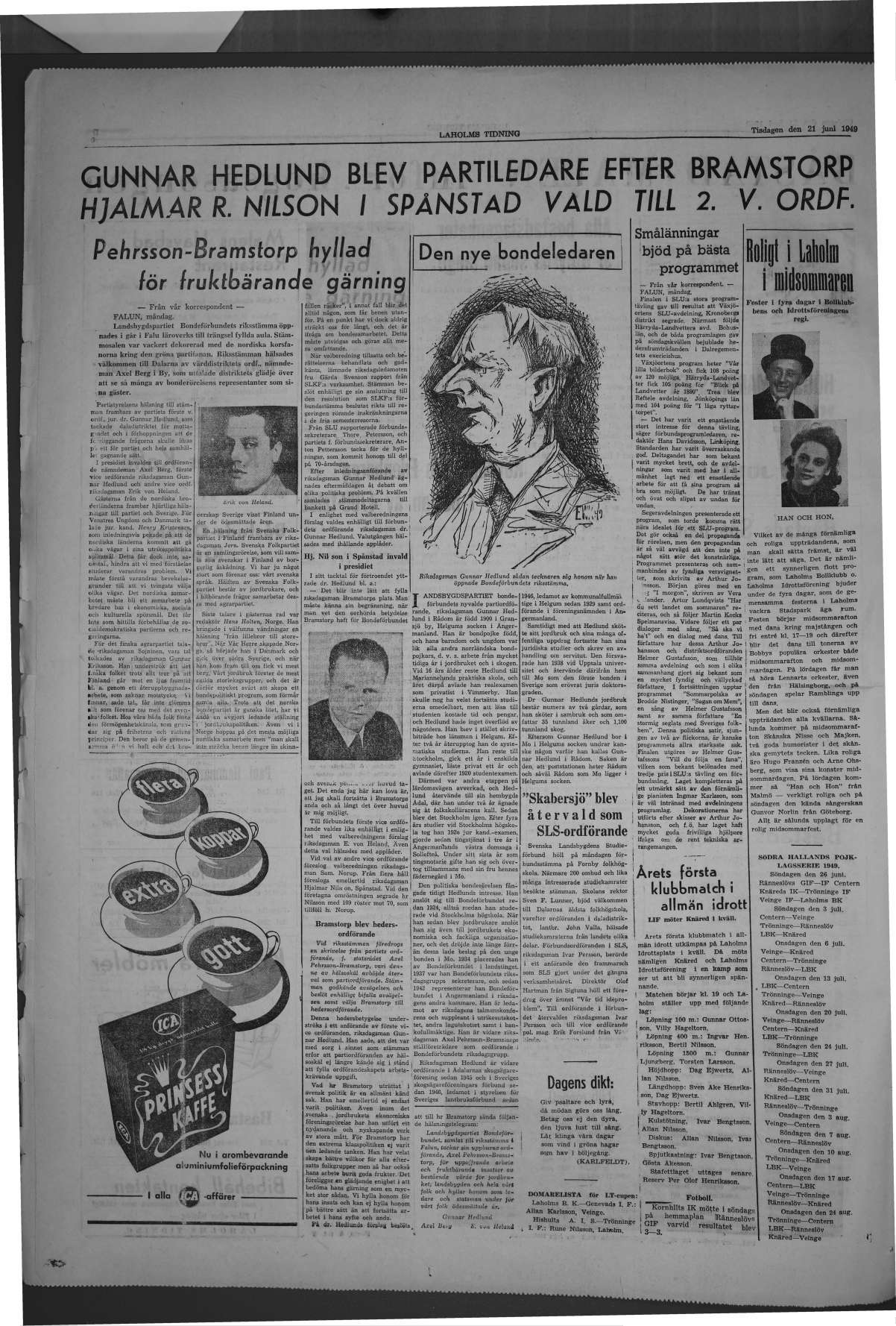 Laholms Tidning Tisdag 21 juni 1949, sida 6