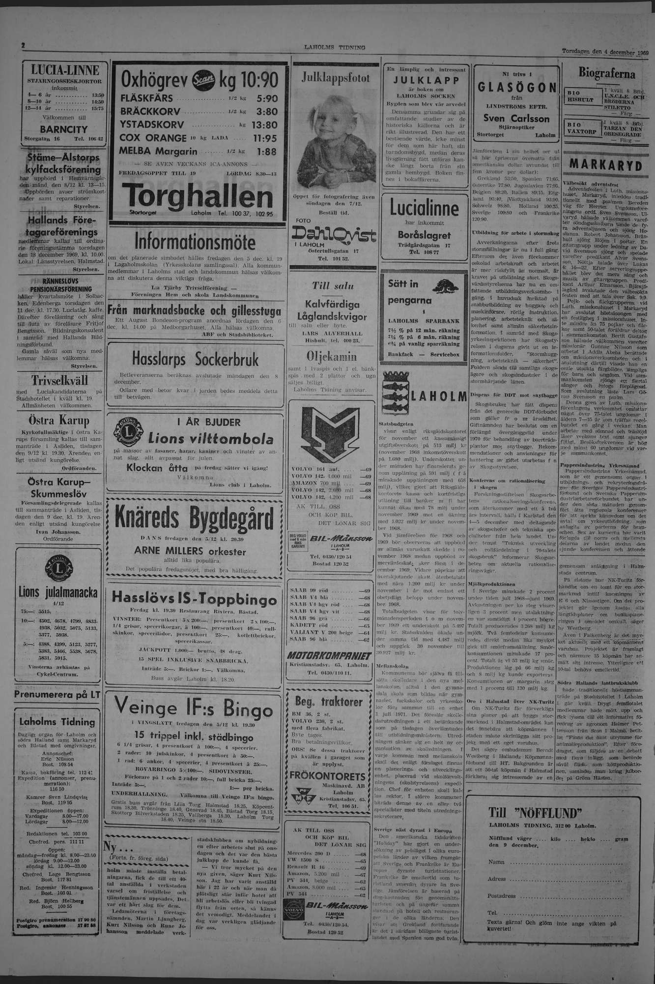 Laholms Tidning Torsdag 4 december 1969, sida 2