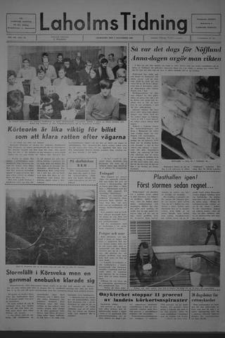 Förstasidan, Onsdag 5 november 1969