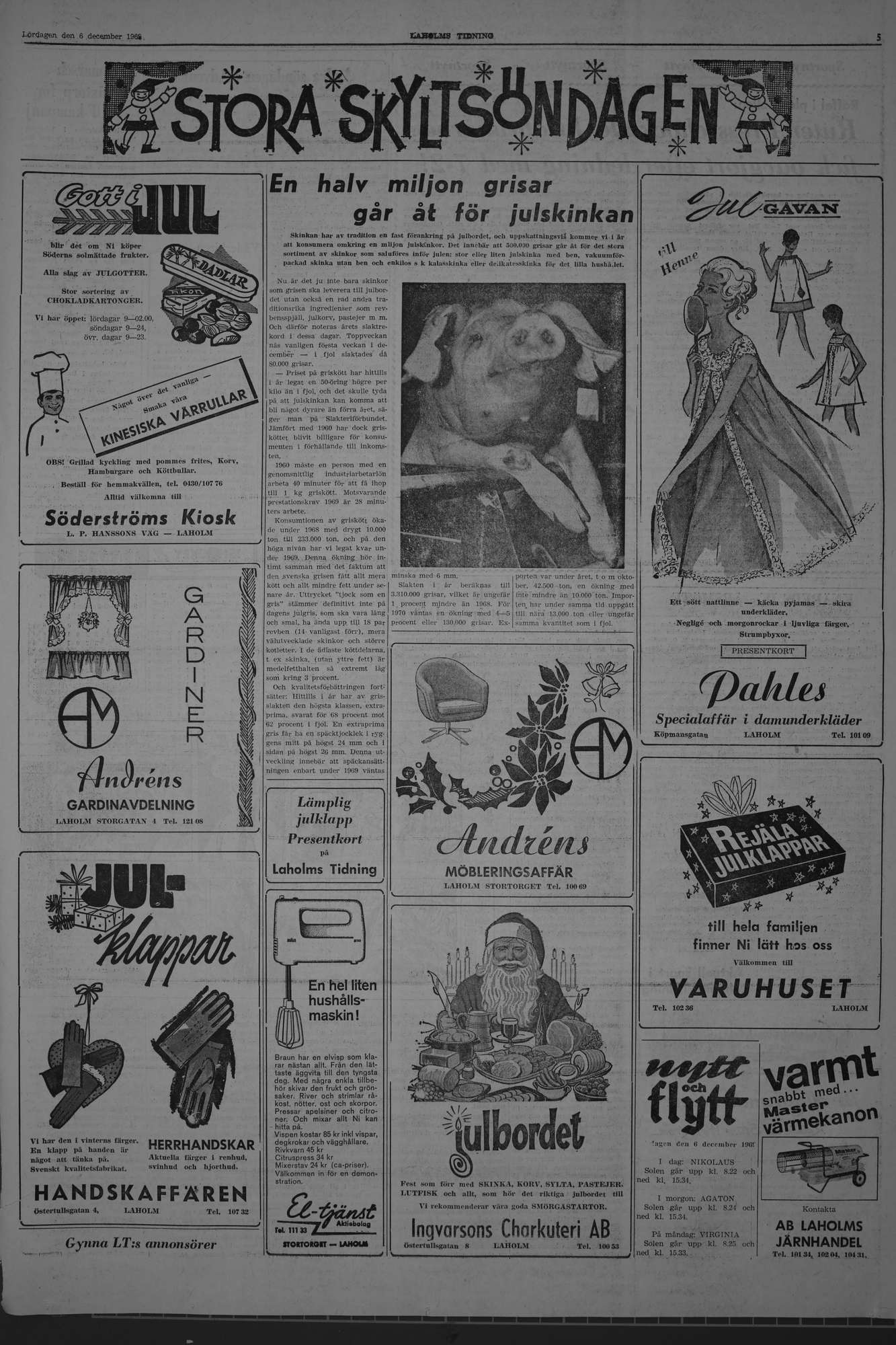 Laholms Tidning Lördag 6 december 1969, sida 5