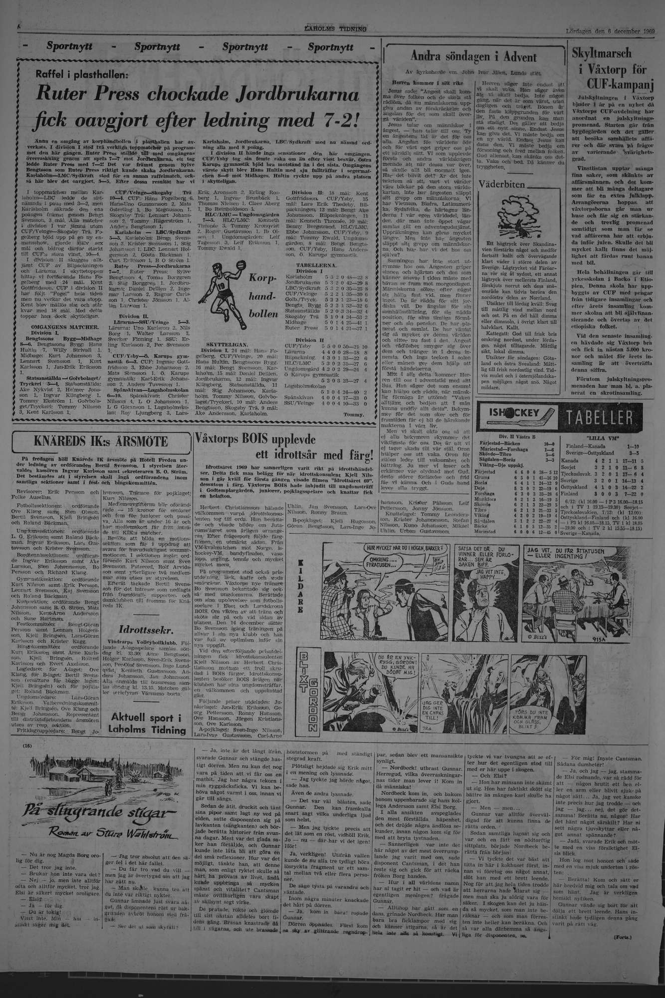 Laholms Tidning Lördag 6 december 1969, sida 6