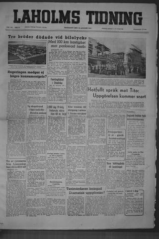 Förstasidan, Måndag 22 augusti 1949