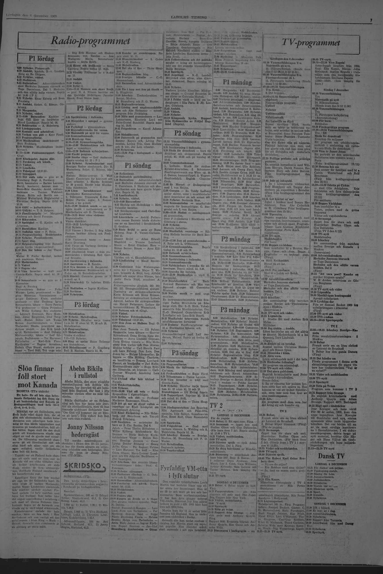 Laholms Tidning Lördag 6 december 1969, sida 7