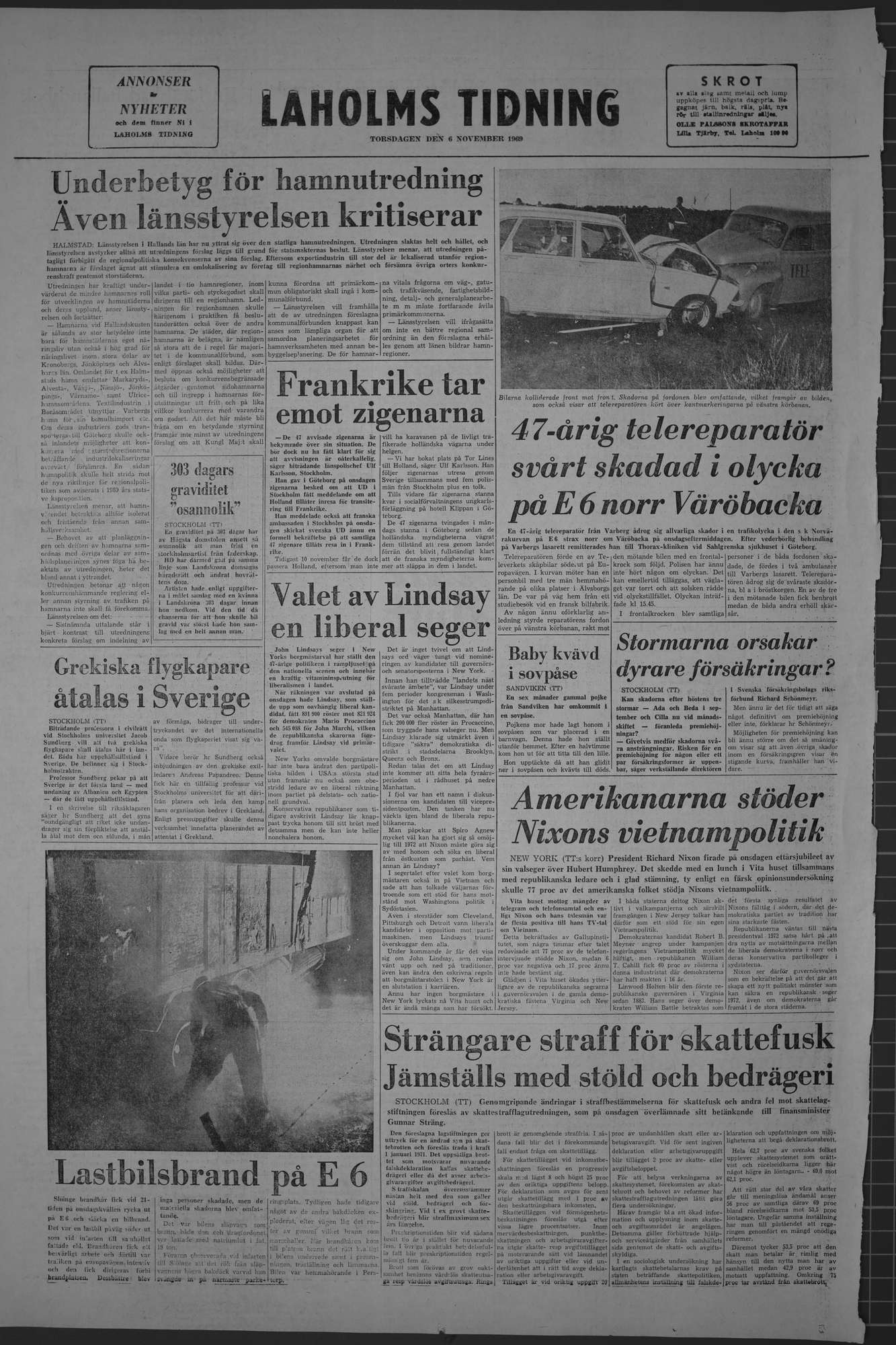 Laholms Tidning Torsdag 6 november 1969, sida 8