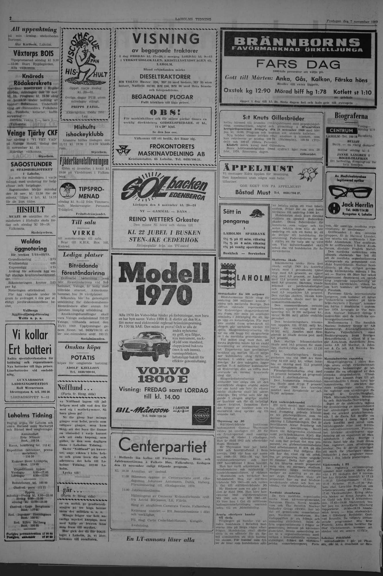 Laholms Tidning Fredag 7 november 1969, sida 2