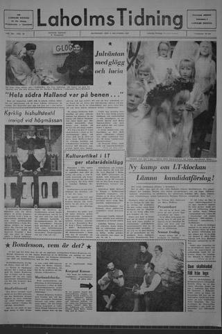 Förstasidan, Måndag 8 december 1969