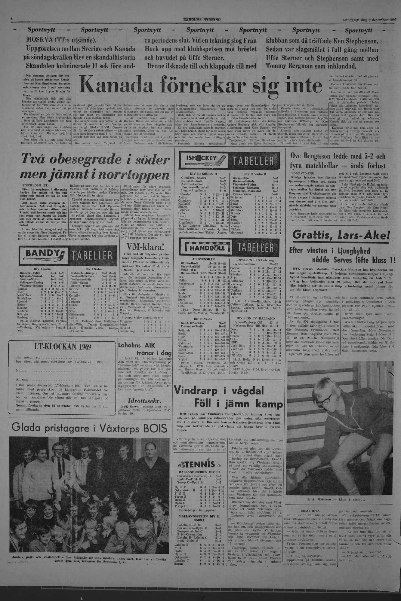 Laholms Tidning Måndag 8 december 1969, sida 6