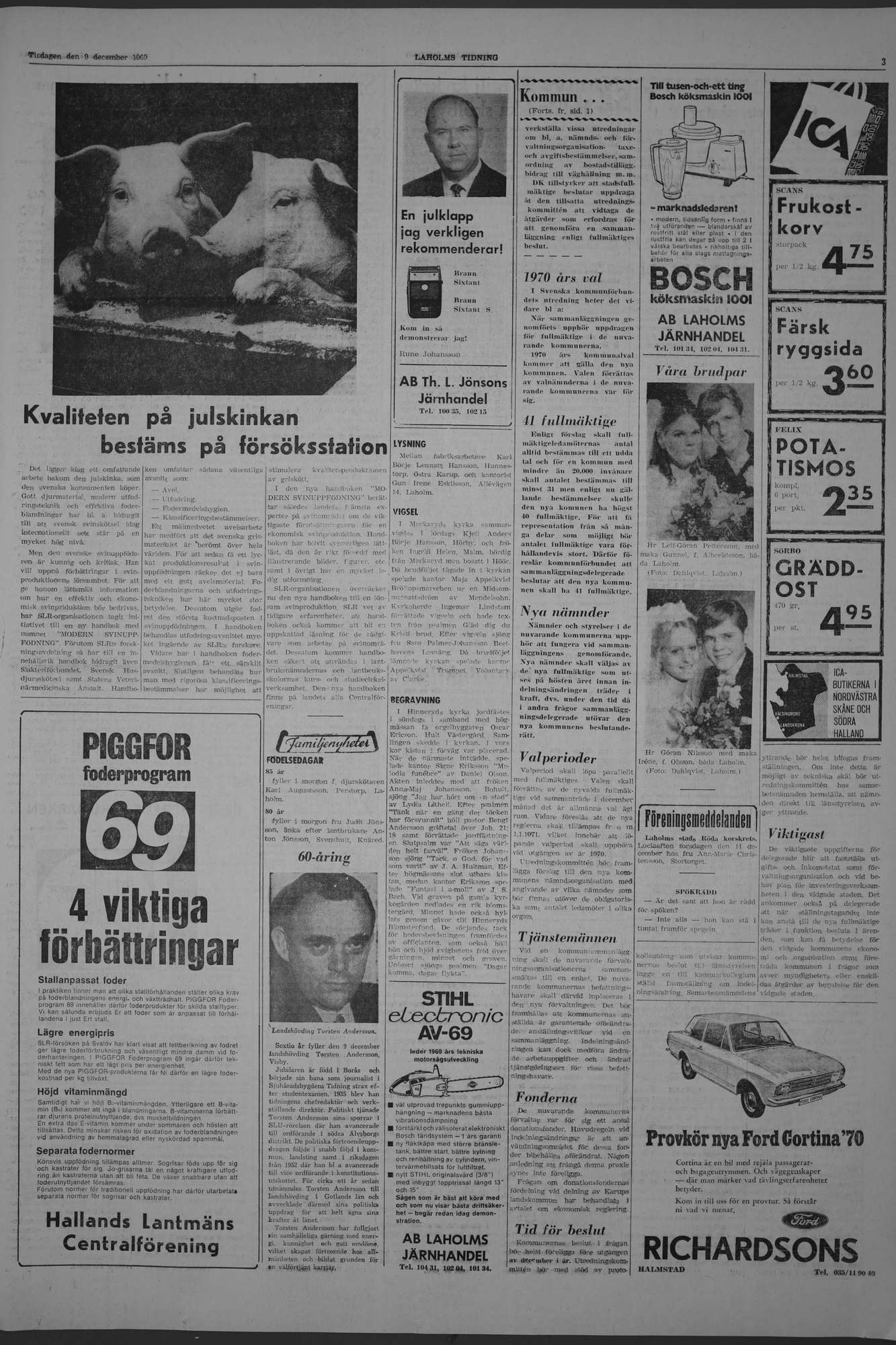 Laholms Tidning Tisdag 9 december 1969, sida 3